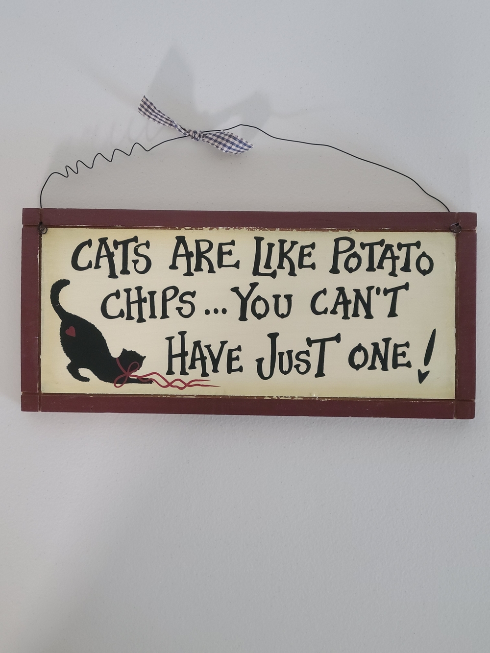 WWall Decor Cat Wood Sign Cats Are Like Potato Chips Funny